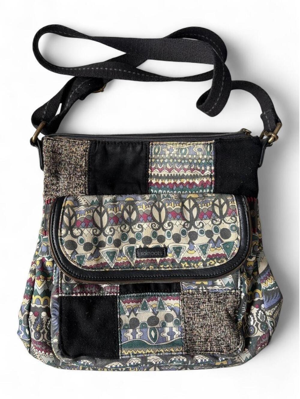 Sakroots Artist Circle Patchwork Boho Crossbody Bag